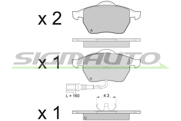 Brake Pad Set, disc brake (SPA984)