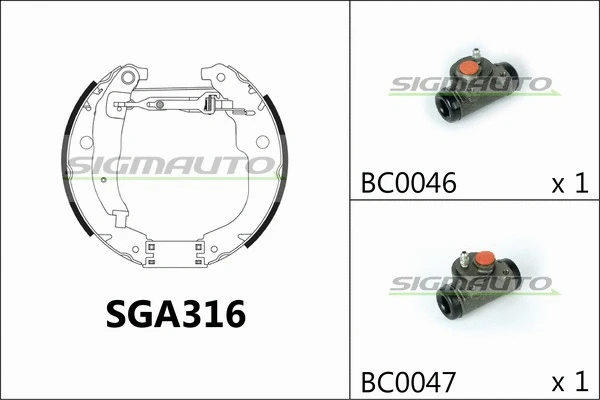 Brake Shoe Set (SGA316)