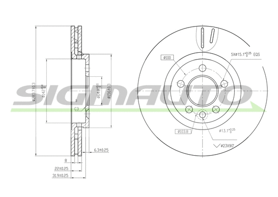 Brake Disc (DBB080V)