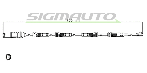 Warning Contact, brake pad wear (WI0814)