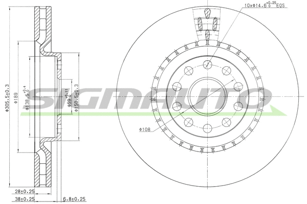 Brake Disc (DBB162V)