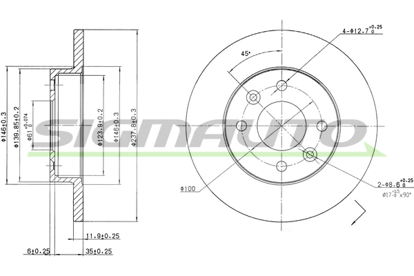 Brake Disc (DBA055S)