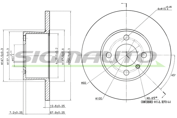 Brake Disc (DBA075S)