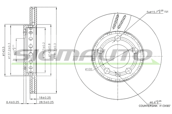 Brake Disc (DBB164V)