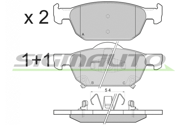 Brake Pad Set, disc brake (SPB369)