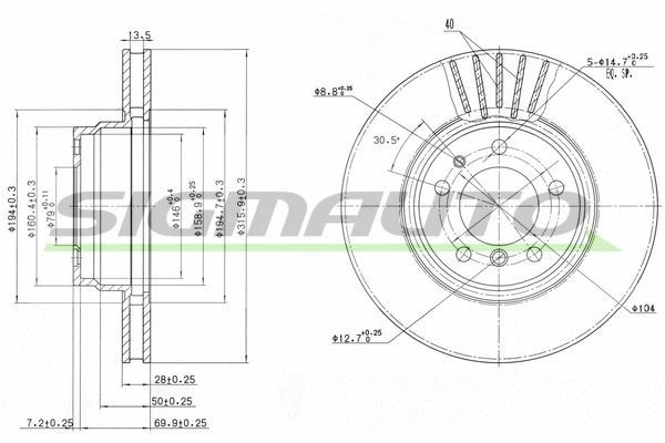 Brake Disc (DBA624V)
