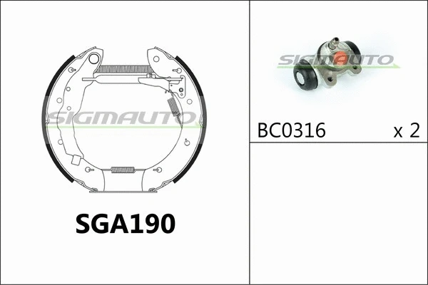 Brake Shoe Set (SGA190)