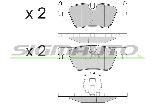 Brake Pad Set, disc brake (SPB494)