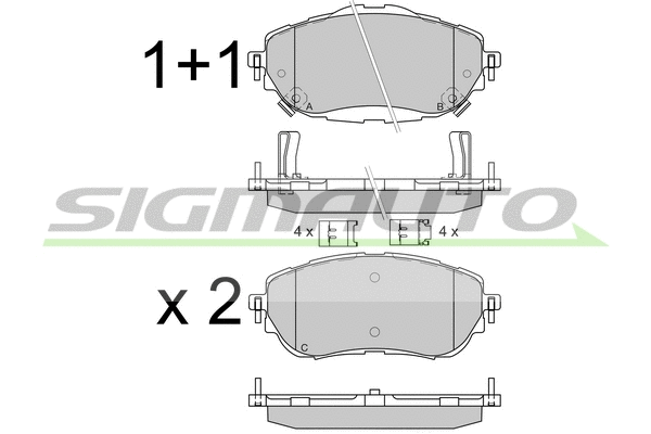 Brake Pad Set, disc brake (SPB537)