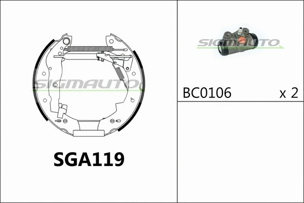 Brake Shoe Set (SGA119)