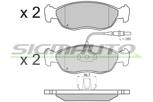 Brake Pad Set, disc brake (SPA595)