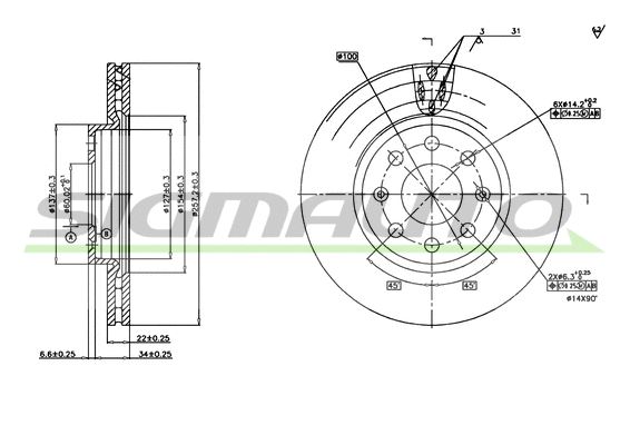 Brake Disc (DBB304V)