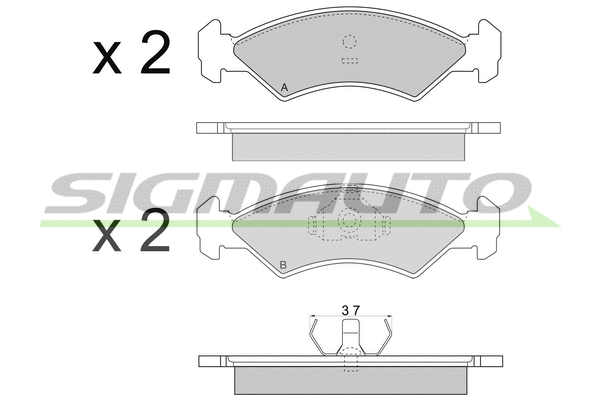 Brake Pad Set, disc brake (SPA263)