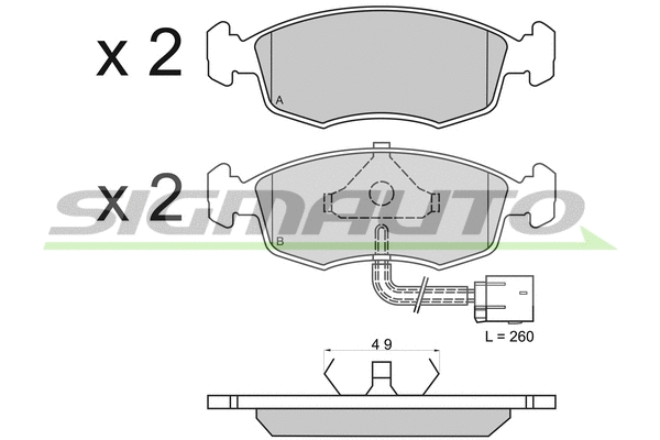 Brake Pad Set, disc brake (SPA583)