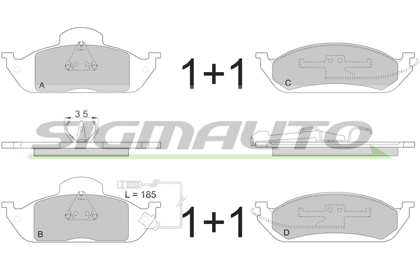 Brake Pad Set, disc brake (SPA897)
