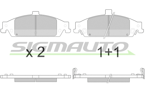 Brake Pad Set, disc brake (SPA882)