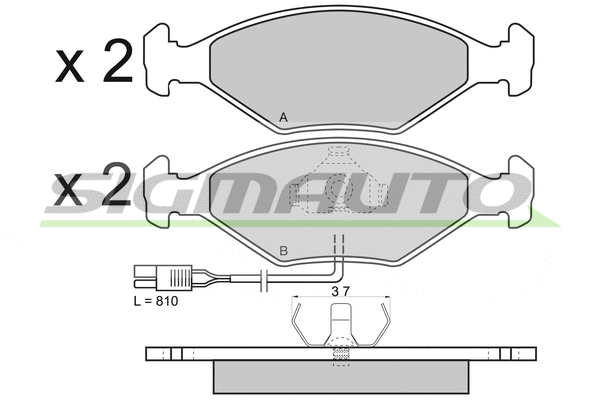 Brake Pad Set, disc brake (SPA343)