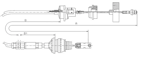 Cable Pull, clutch control (CF00456)