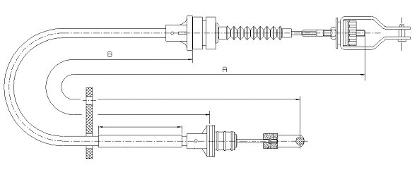 Cable Pull, clutch control (CF01428)
