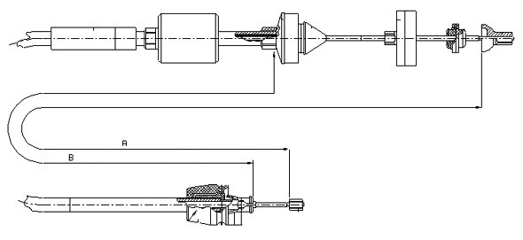 Cable Pull, clutch control (CF00080)