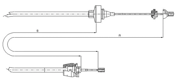 Cable Pull, clutch control (CF00012)