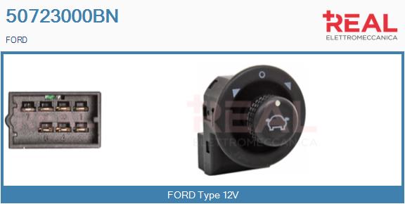 Switch, exterior rearview mirror adjustment (50723000BN)