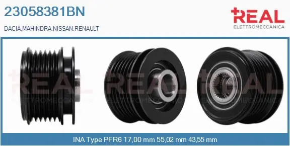Belt Pulley, alternator (23058381BN)