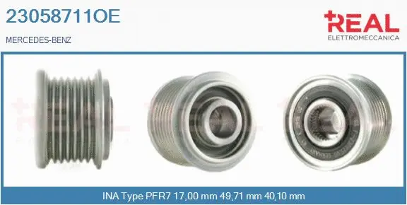 Belt Pulley, alternator (23058711OE)