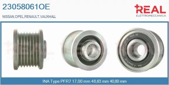 Belt Pulley, alternator (23058061OE)