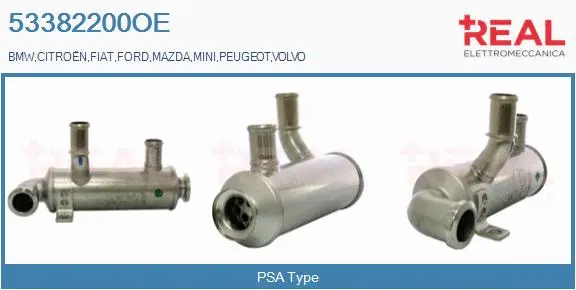 Cooler, exhaust gas recirculation (53382200OE)