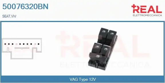 Switch, window regulator (50076320BN)