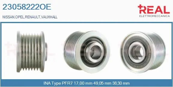 Belt Pulley, alternator (23058222OE)