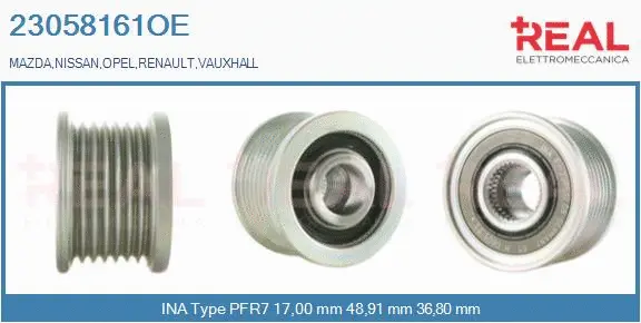 Belt Pulley, alternator (23058161OE)