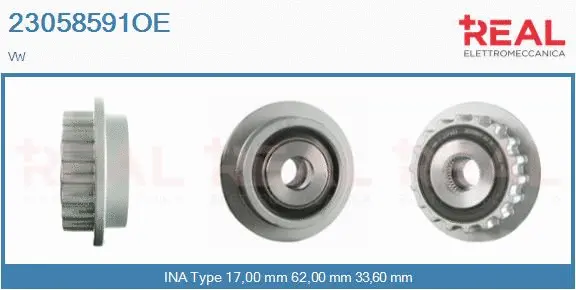 Belt Pulley, alternator (23058591OE)