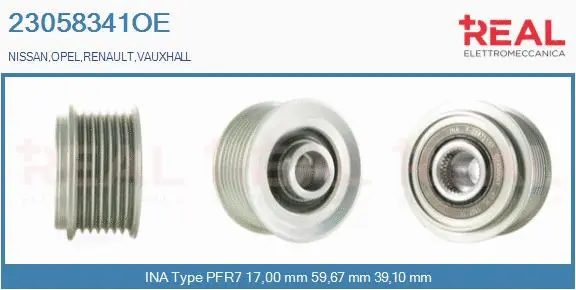 Belt Pulley, alternator (23058341OE)