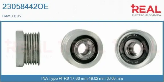 Belt Pulley, alternator (23058442OE)