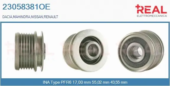 Belt Pulley, alternator (23058381OE)