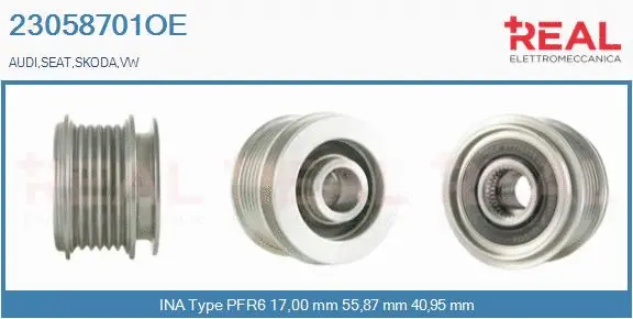 Belt Pulley, alternator (23058701OE)