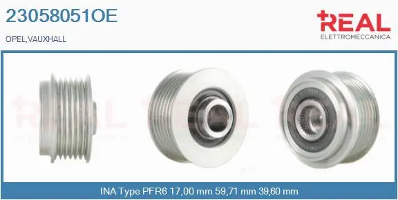 Belt Pulley, alternator (23058051OE)