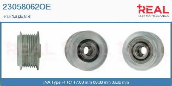 Belt Pulley, alternator (23058062OE)