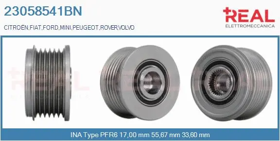Belt Pulley, alternator (23058541BN)