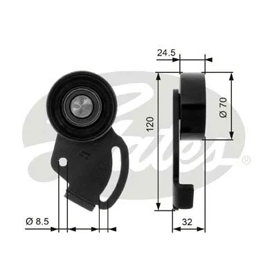 Tensioner Pulley, V-ribbed belt (T38098)