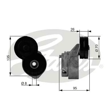 Belt Tensioner, V-ribbed belt (T38430)