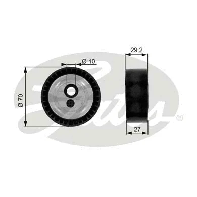 Tensioner Pulley, V-ribbed belt (T38231)