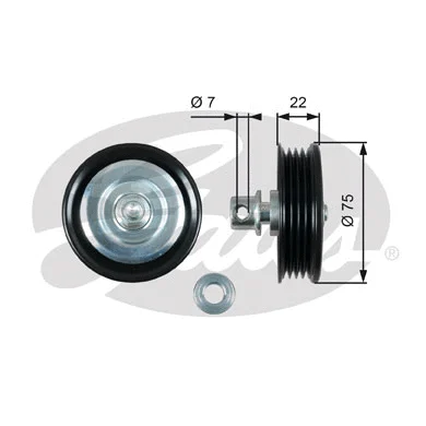 Deflection/Guide Pulley, V-ribbed belt (T36446)