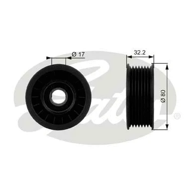 Deflection/Guide Pulley, V-ribbed belt (T38016)