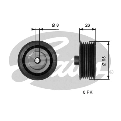 Deflection/Guide Pulley, V-ribbed belt (T36776)