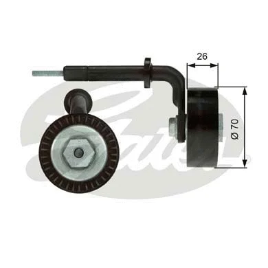 Tensioner Pulley, V-ribbed belt (T39005)