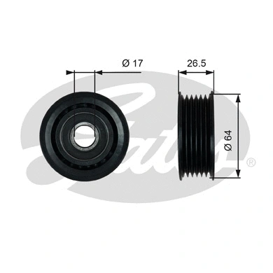 Deflection/Guide Pulley, V-ribbed belt (T38099)