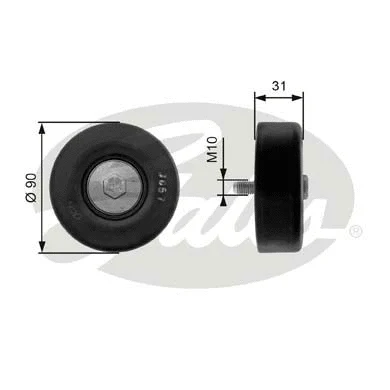 Deflection/Guide Pulley, V-ribbed belt (T36197)